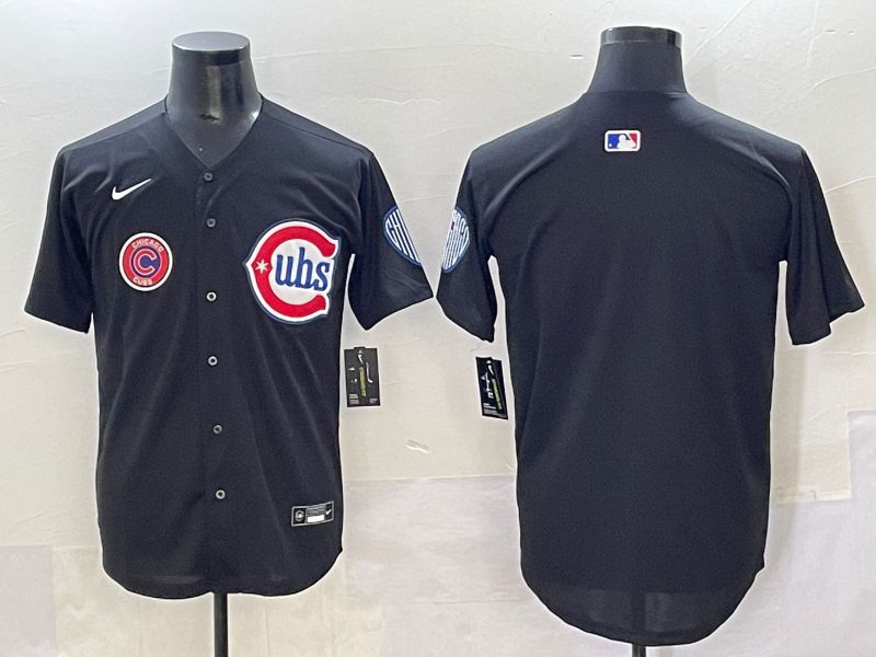 Men 2025 Chicago Cubs Blank Black Fashion Retro Nike MLB Jersey style 4